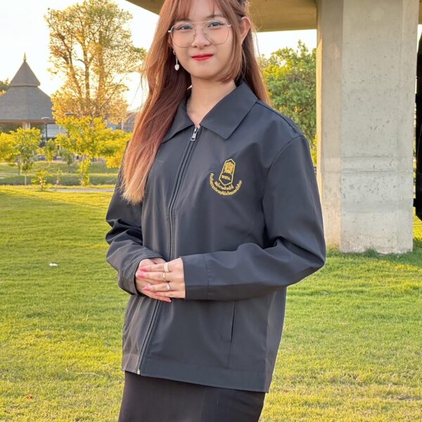 เสื้อแจ็คเก็ตพสน 390 ปักหน้าหลัง เสื้อสีดำ #เจ้าหน้าที่ส่งเสริมความประพฤตินักเรียนและนักศึกษา
